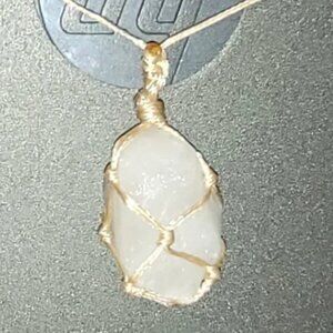 Raw Genuine Clear Quartz Rope Wrapped Bohemian Adjustable Necklace